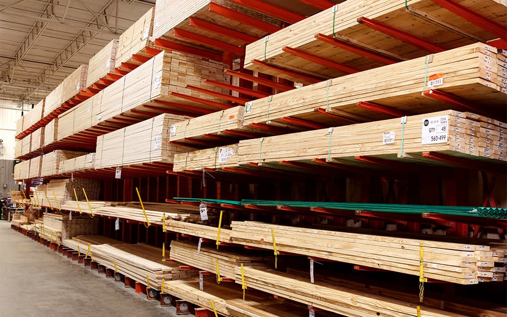Different varieties of lumber on pallets. Different varieties of lumber on pallets.