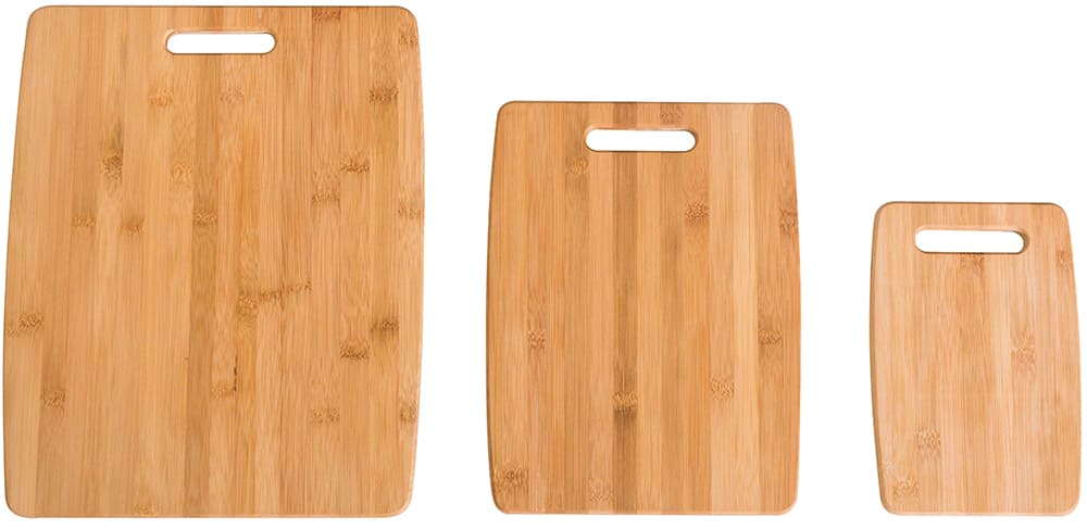 Wood cutting boards in three different sizes. Wood cutting boards in three different sizes.