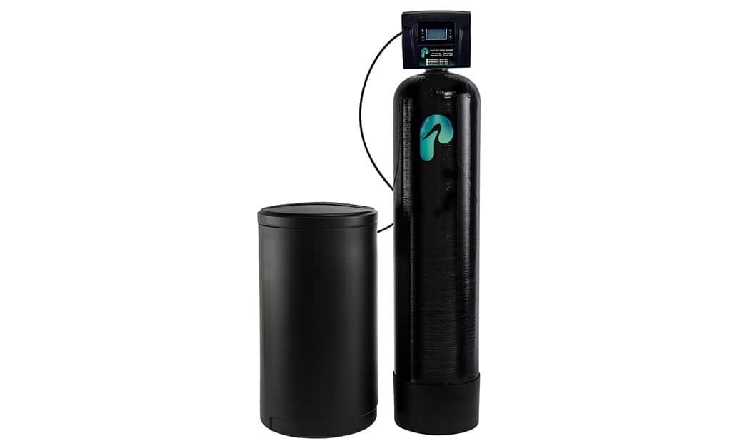 An ion exchange water softener. An ion exchange water softener.