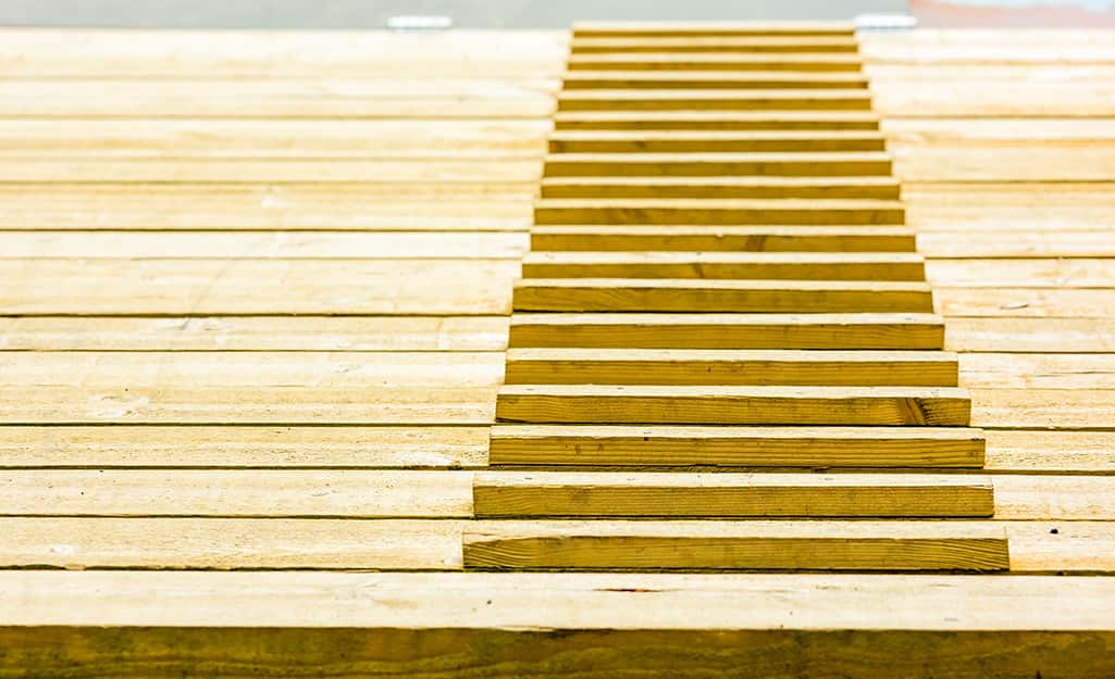 Cleats or steps on a chicken ramp. Cleats or steps on a chicken ramp.