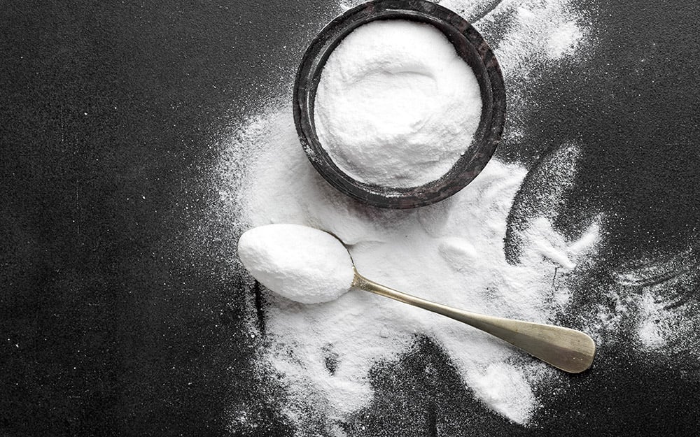 Baking soda on a solid background. Baking soda on a solid background.