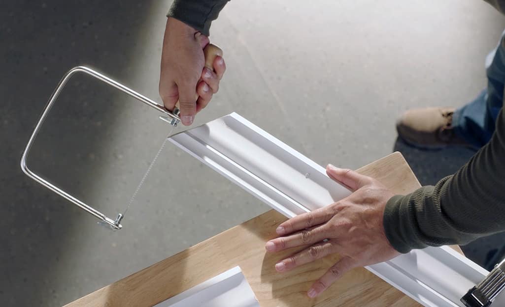 Use a coping saw to create a coped joint. Use a coping saw to create a coped joint.