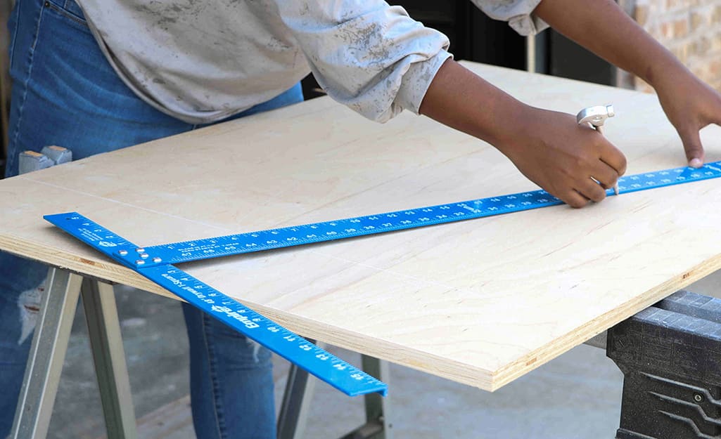 A T-square is used to create a tree shape. A T-square is used to create a tree shape.