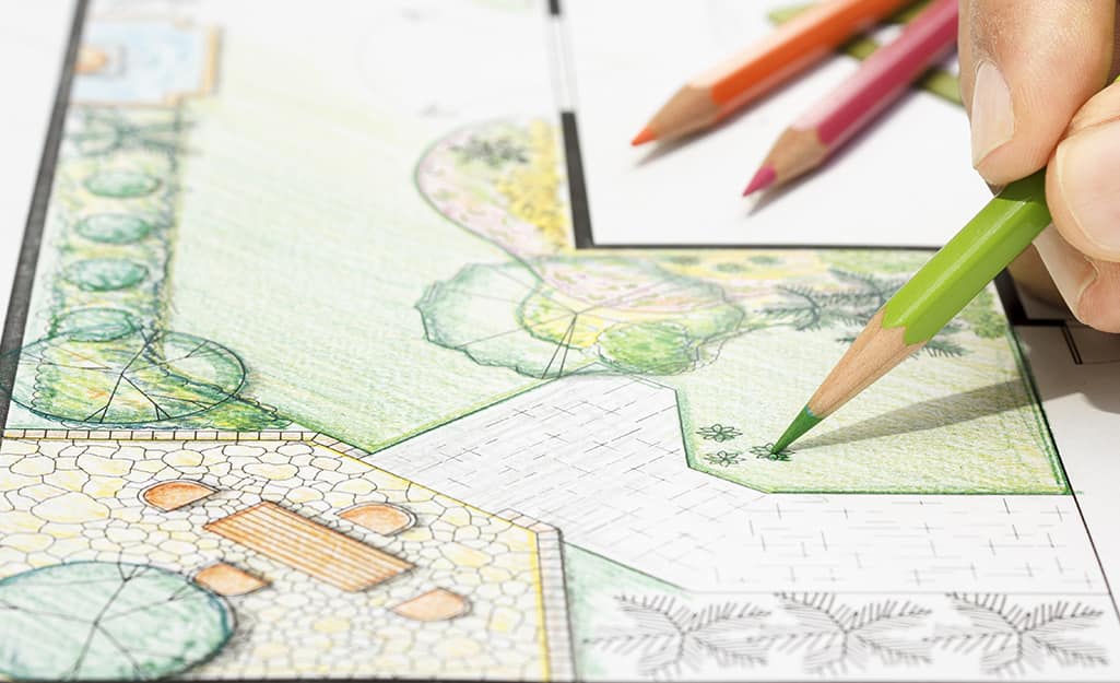 Someone making a sketch of a putting green. Someone making a sketch of a putting green.