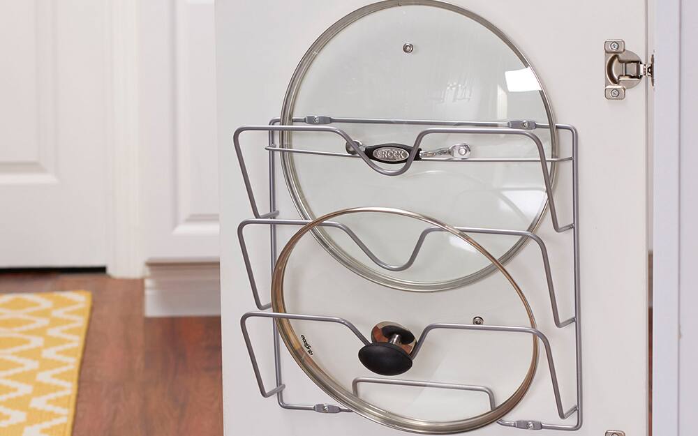 kitchen cabinet door pot and pan lid rack organizer pot lid organization ideas the home depot kitchen cabinet door pot and pan lid rack organizer pot lid organization ideas the home depot