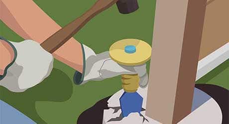 Break up old footing - Repairing Maintaining Fences and Gates Break up old footing - Repairing Maintaining Fences and Gates