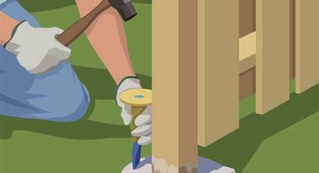 Break up old footing - Repairing Maintaining Fences and Gates Break up old footing - Repairing Maintaining Fences and Gates