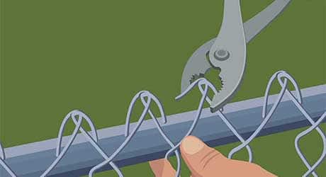Weave in a patch of mesh - Repairing Maintaining Fences and Gates Weave in a patch of mesh - Repairing Maintaining Fences and Gates