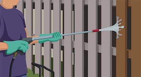 Using pressure washer - Repairing Maintaining Fences and Gates Using pressure washer - Repairing Maintaining Fences and Gates