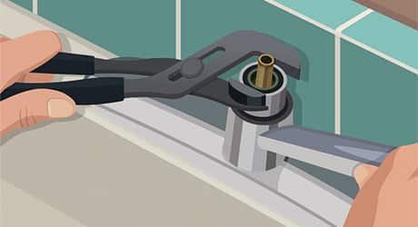 Remove retaining clip - How Replace Cartridge Sink Faucets Remove retaining clip - How Replace Cartridge Sink Faucets