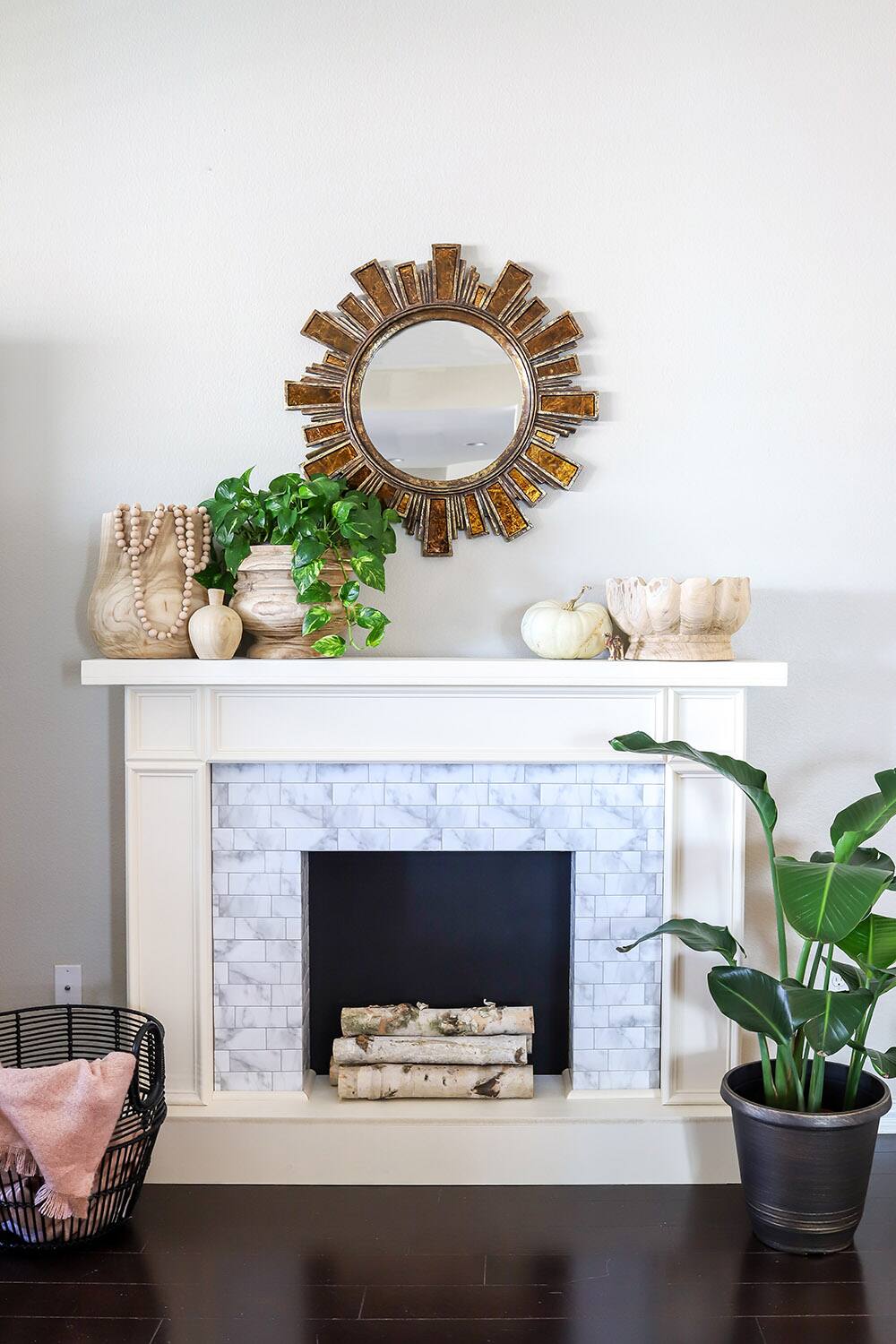 Renter-Friendly DIY Faux Fireplace With Smart Tiles