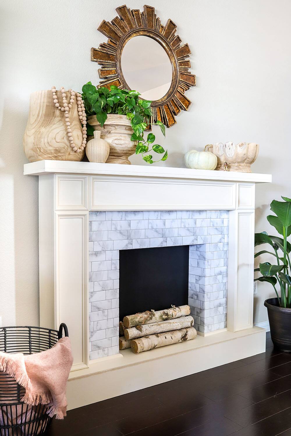 Renter-Friendly DIY Faux Fireplace With Smart Tiles