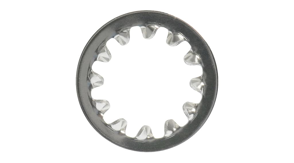 An internal tooth lock washer on a white background. An internal tooth lock washer on a white background.