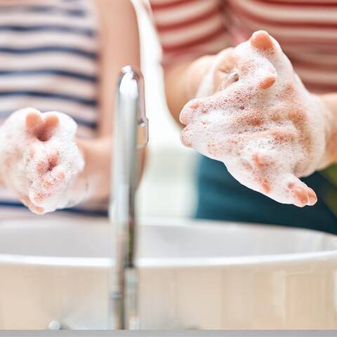 Family Washing Their Hands Family Washing Their Hands