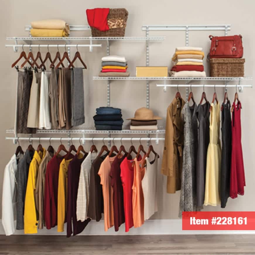 ClosetMaid Shelftrack 16.75 in. D x 56.50 in. W x 84 in. H White Wire