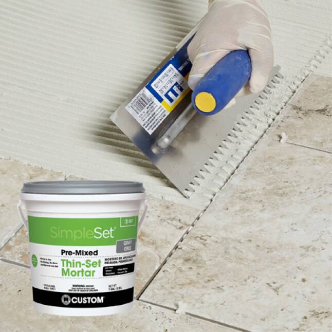 Custom Building Products SimpleSet Gray 31/2 Gal. PreMixed ThinSet MortarCTTSG3 The Home Depot