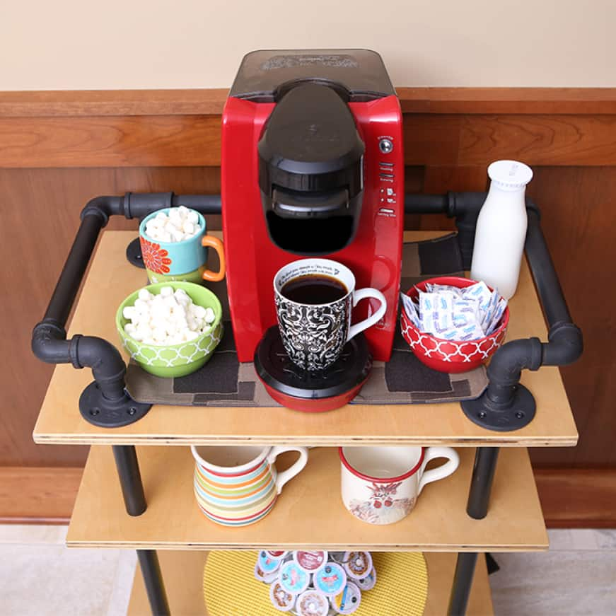 Coffee cart/bar cart with shelves made from UV birch project panels