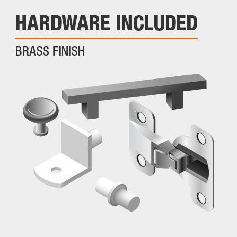 This bathroom vanity includes hardware