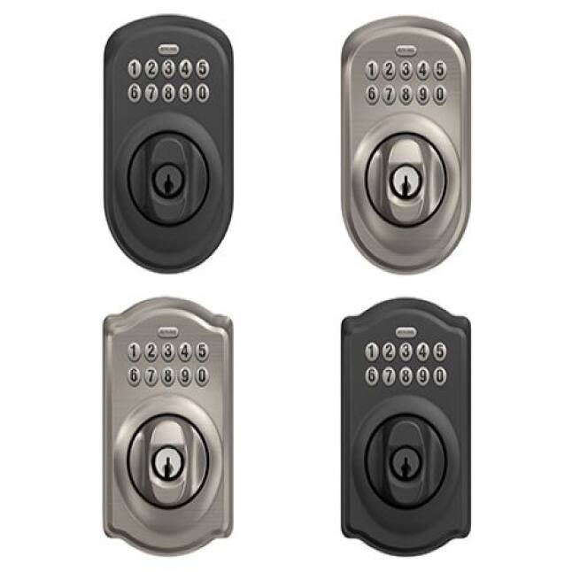 Schlage Plymouth Satin Chrome Electronic Keypad Deadbolt BE365 PLY 626
