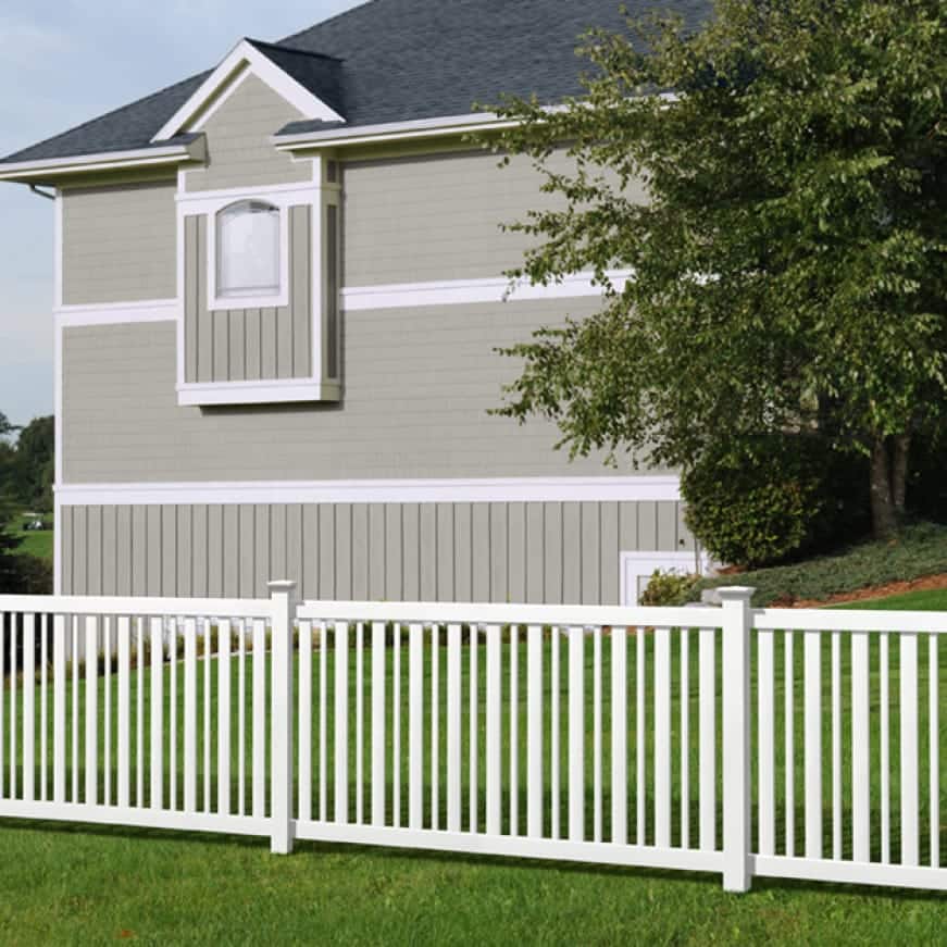 Veranda LaFayette 4 ft. H x 8 ft. W White Vinyl Spaced Picket Fence