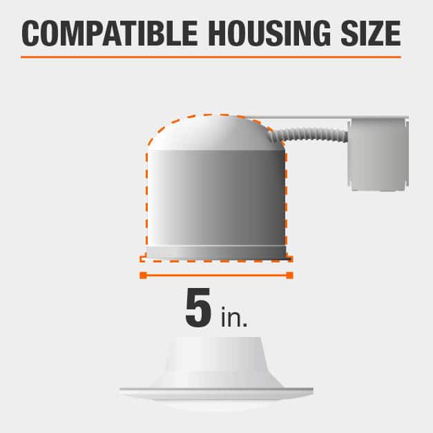 Commercial Electric 5 in. White Recessed Can Light Shower Trim Ring