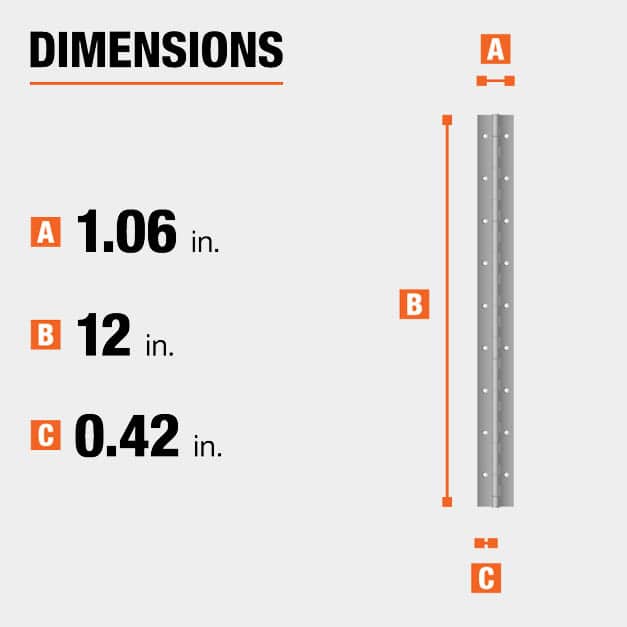 Everbilt 11/16 in. x 12 in. Bright Nickel Continuous Hinge 14649 The
