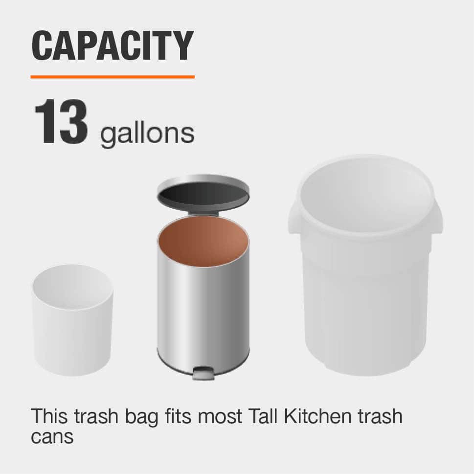 HDX 13 Gal. Kitchen Trash Bags with Flap Tie (100Count)HD13WC100W