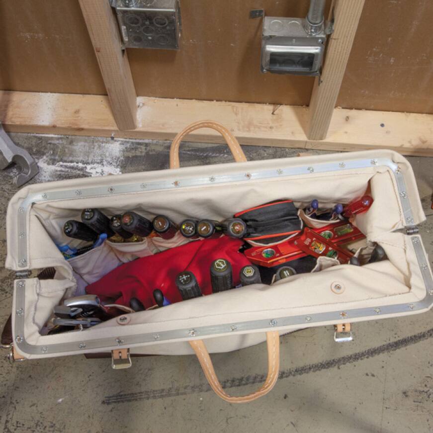 Klein Tools Deluxe Tool Bag, Canvas, 13 Pockets, 16Inch 510216SP The Home Depot