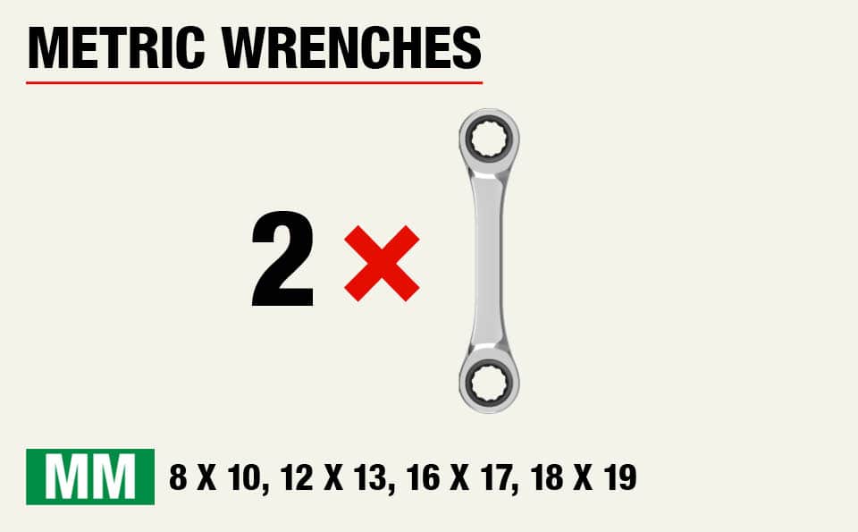 Husky Metric Quad Drive Ratcheting Wrench Set (2Piece) HQRRW2PCMM