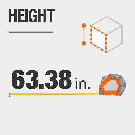 Tool chest height in inches.