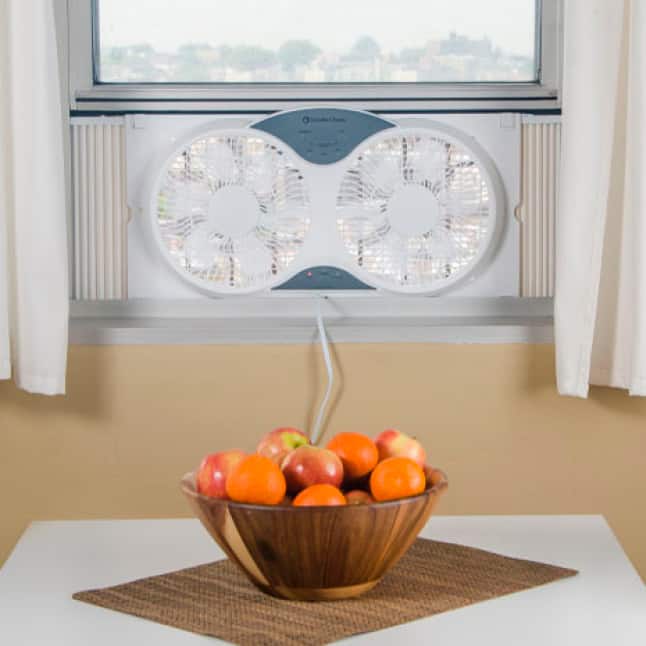 Comfort Zone 9 in. 3Speed Expandable Reversible Twin Window Fan with