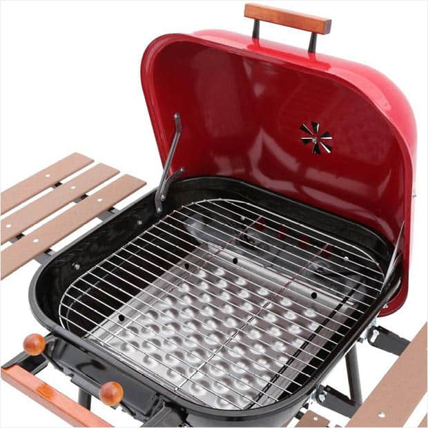 Americana Swinger Charcoal Grill in Red 4106.0.511 The Home Depot