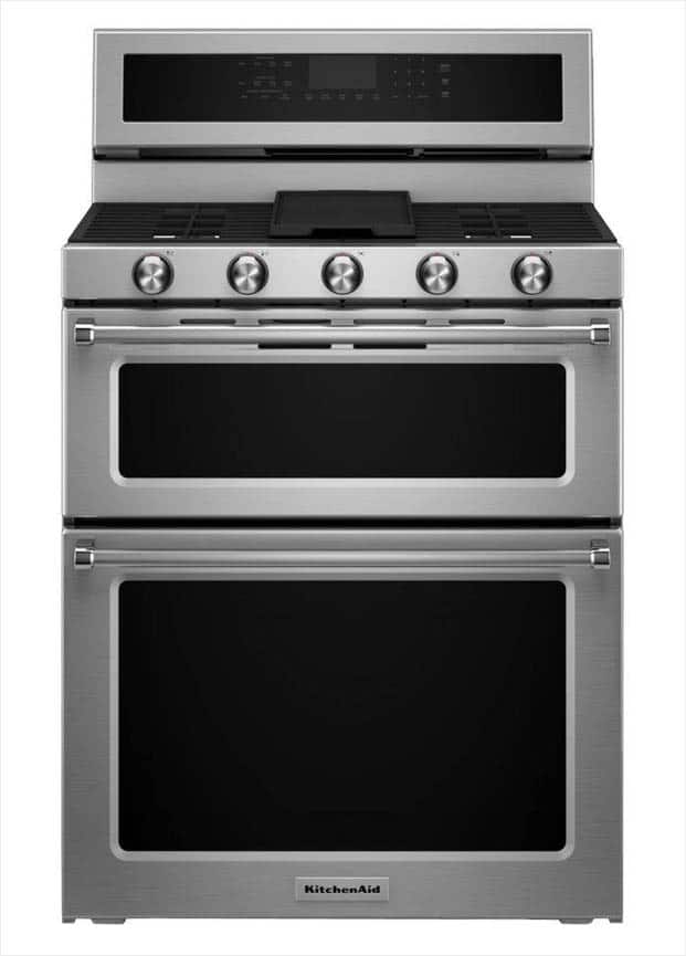 KitchenAid 6.0 cu. ft. Double Oven Gas Range with SelfCleaning