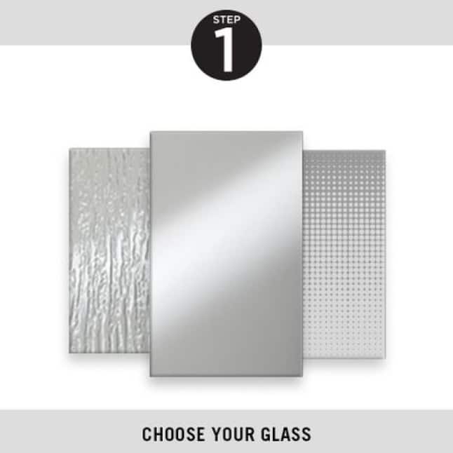 Step One, Pick Your Glass, Delta Pivot Shower Doors