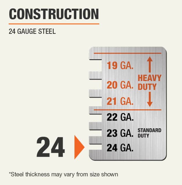 Husky ReadytoAssemble 24Gauge Steel Garage Gear in Black (36.6 in. W x 72 in. H x 24