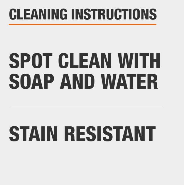 spot clean area rug with soap and water. Area rug is stain resistant