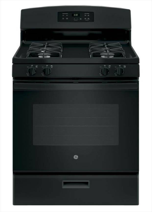GE 30 in. 4.8 cu. ft. Freestanding Gas Range in Black JGBS60DEKBB The