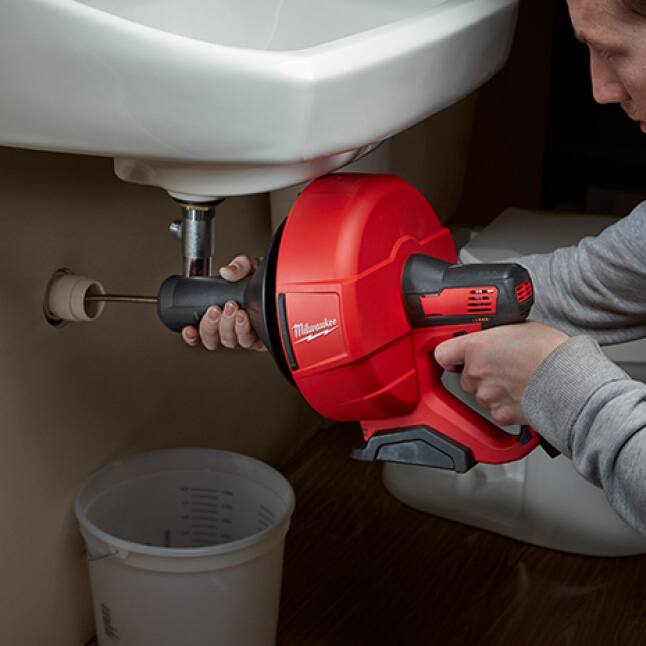 Milwaukee M12 12Volt LithiumIon Cordless Auger Snake Drain Cleaning
