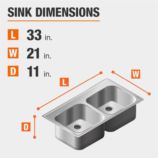 Glacier Bay Professional 33 in. Farmhouse ApronFront 16 Gauge 60/40