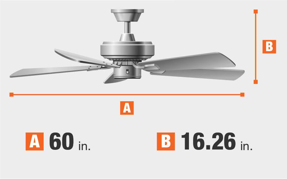 Home Decorators Collection Escape Ii 60 In Led Indoor Brushed Nickel Ceiling Fan With Light Kit And Remote Control 34315 Led Indoor Brushed Nickel Ceiling Fan, Hampton Bay Escape 68 In Brushed Nickel Indoor Outdoor Ceiling Fan