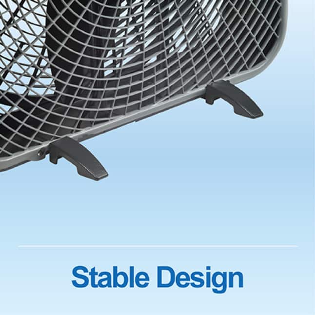 Lasko 20 in. 3 Speeds Box Fan in Gray with Weather-Shield Design for Window  Use, Energy Efficent, Carry Handle, Steel Body B20540 - The Home Depot