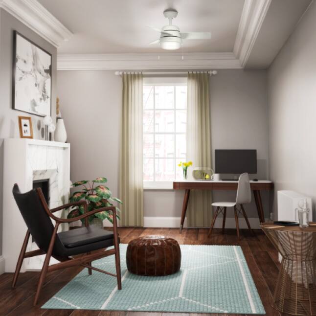 Hunter Highbury II 52 in. LED Indoor Matte Black Ceiling Fan with Light