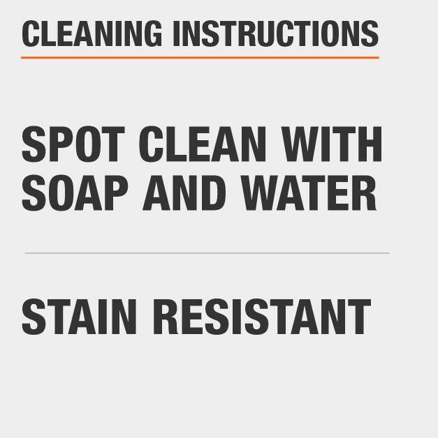 spot clean area rug with soap and water. Area rug is stain resistant