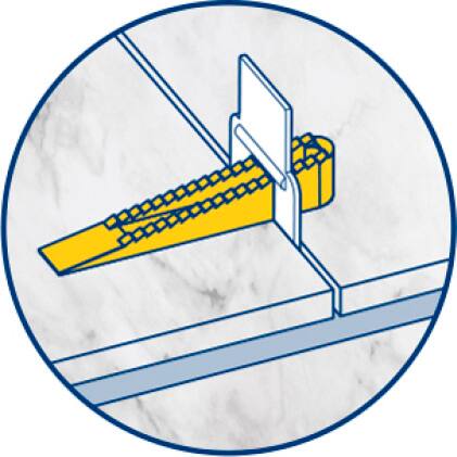 Slide reusable LASH wedge into each clip