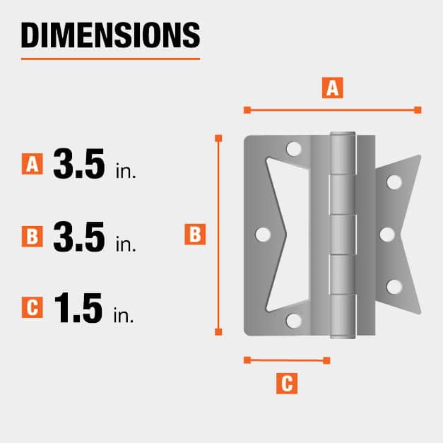 Everbilt 31/2 in. Satin Nickel NonMortise Hinges (2Pack) 15150 The