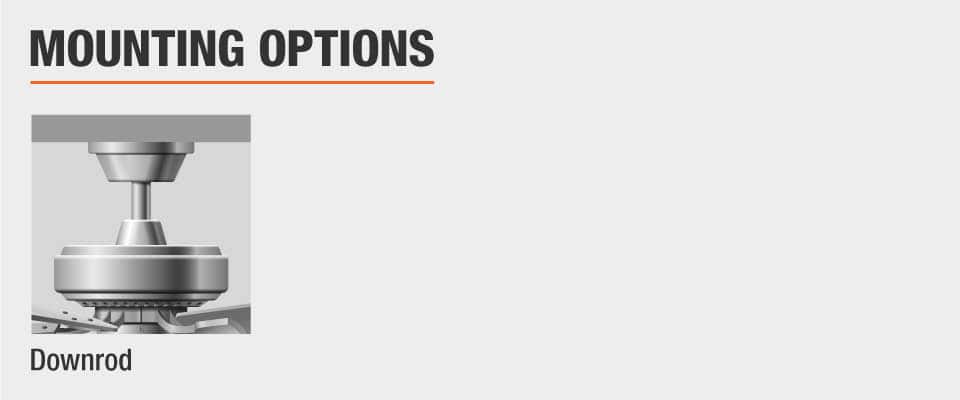 Mounting options for ceiling fan