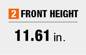 Front height dimensions