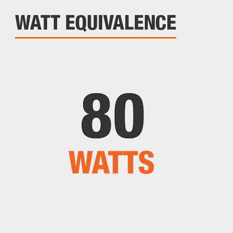 This light has a watt equivalence of 80 watts.