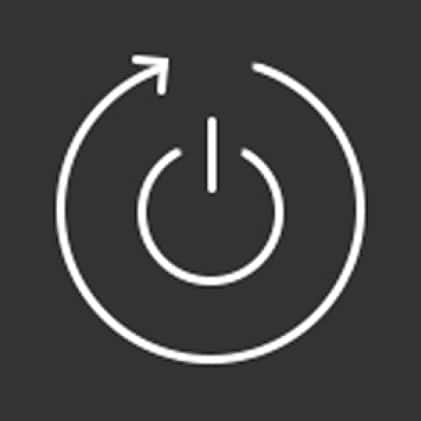 Icon of start button with circular arrow