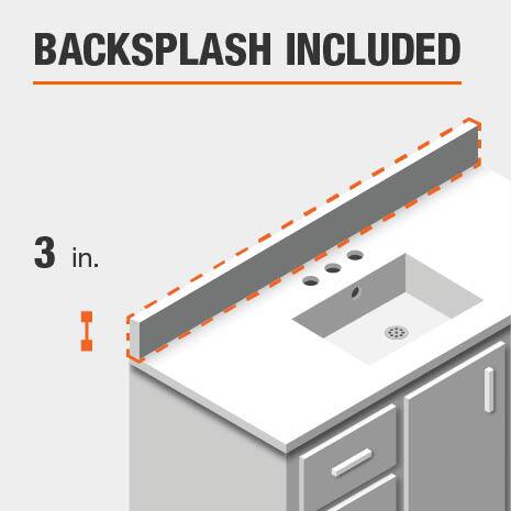 This bathroom vanity includes a backsplash.